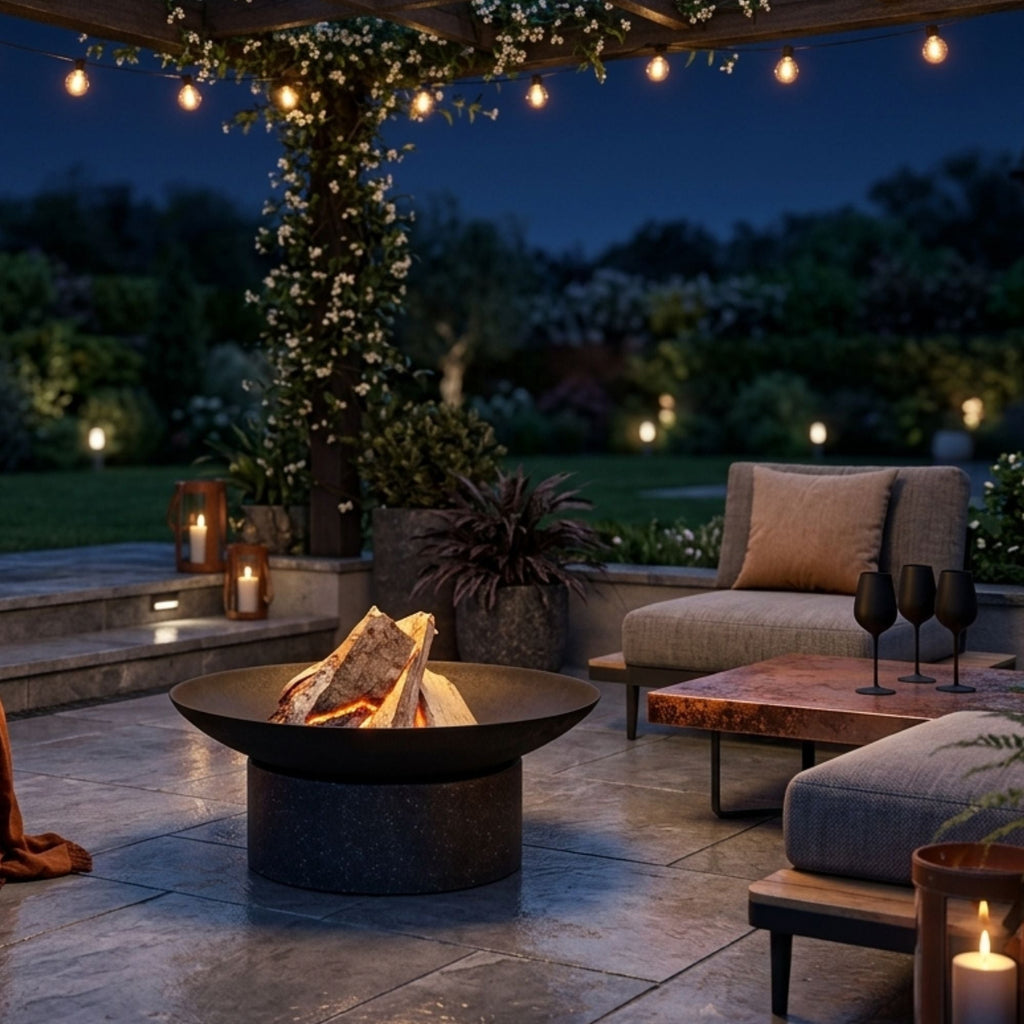 Ignite Heavy-duty Granito Round Stone Base Fire Pit/Planter with 59cm Bowl - view 5