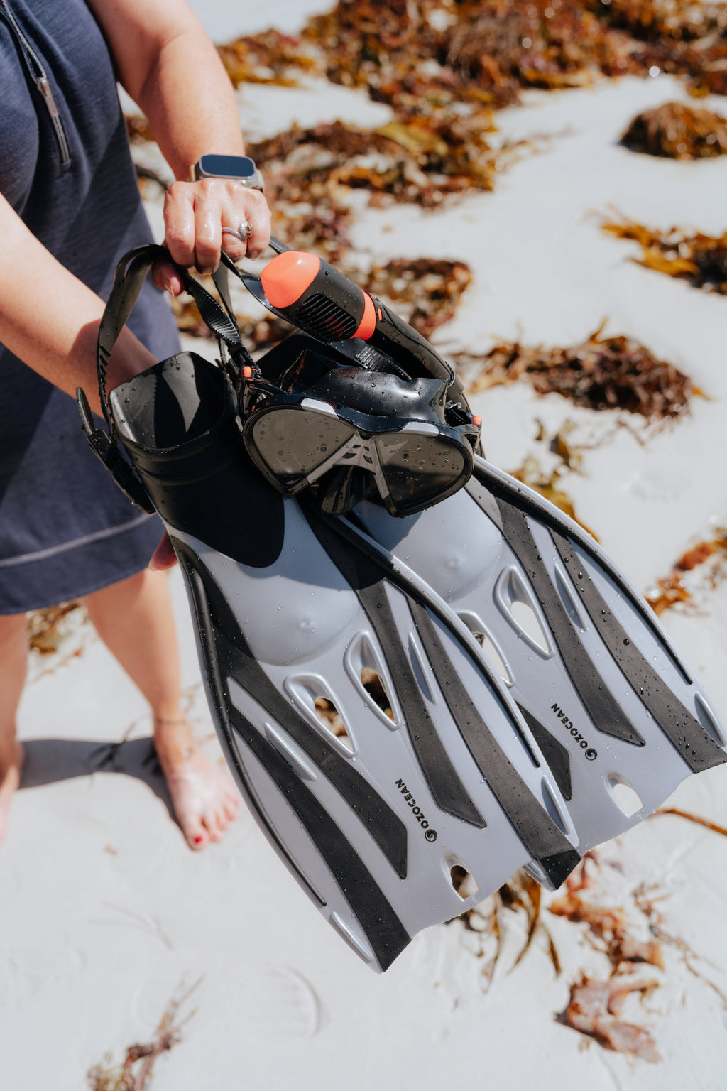 Rotto Adult Mask, Fin and Snorkel Set - Grey - view 7