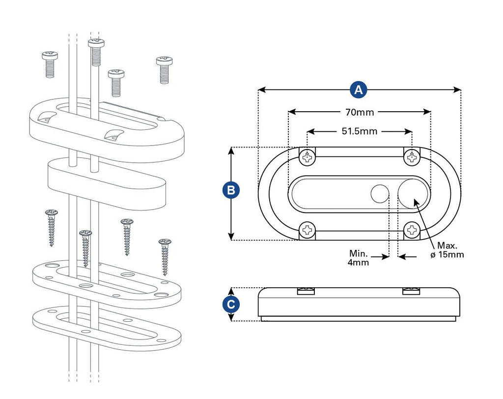 ScanStrut Cable Seal DS-Multi Cables Alum - view 2