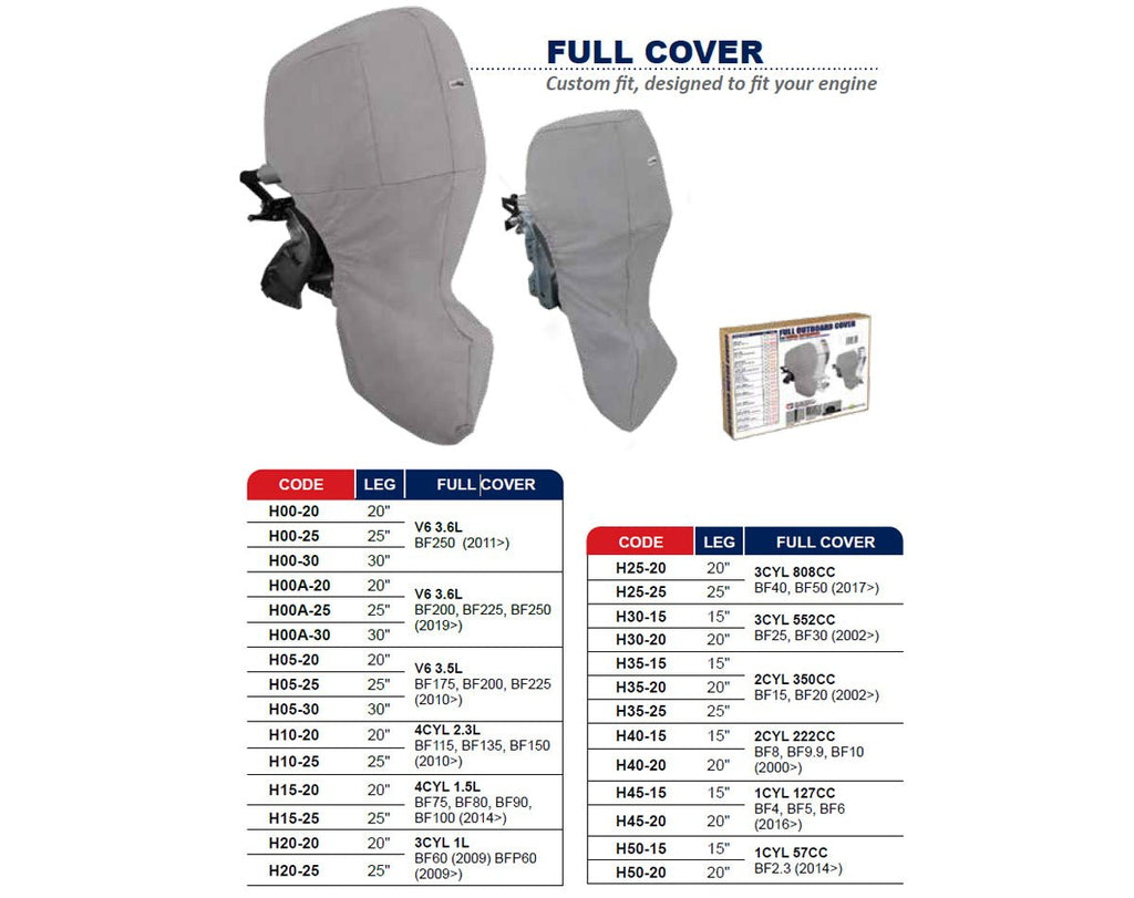 OceanSouth Honda Full Cover V6 3.6L (BF200 - BF250) 25 Inch Leg - view 3
