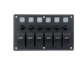 Switch Panel Alum. 6 Gang 12/24v