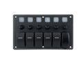 Switch Panel Alum. 5 Gang w/USB Charger