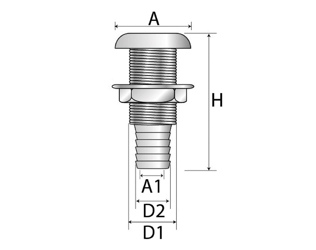 Skin Fitting & Tail S/S 50mm - view 4