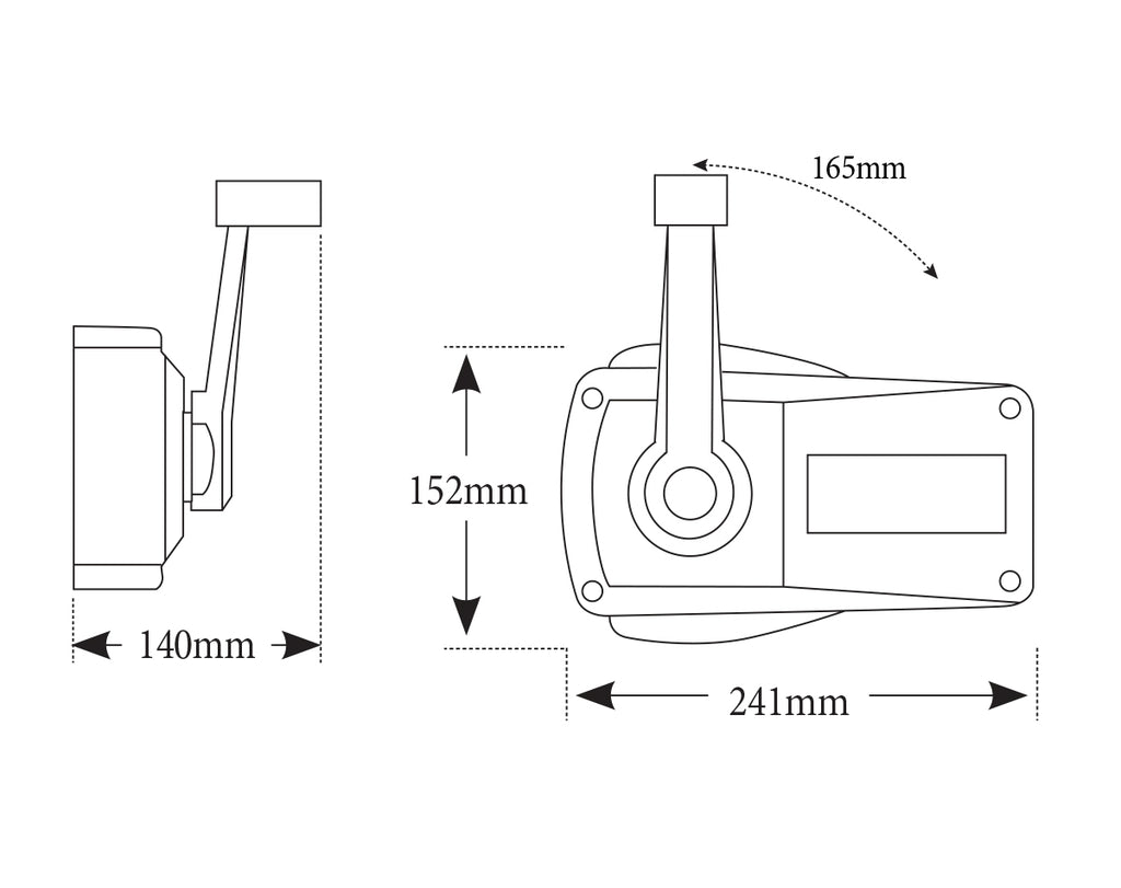 Control Side Mnt B90 Black Sgle Lvr - view 2