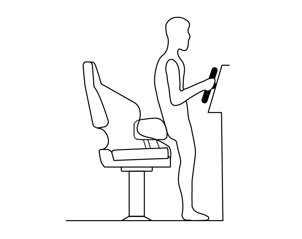 Seat HM58 Flip-UP LG Wht/ Blk Text Fab - view 8