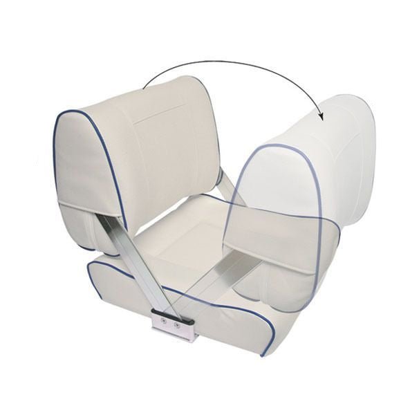 Seat ST45 Flip Back Off Wht/Blk Piping - view 4
