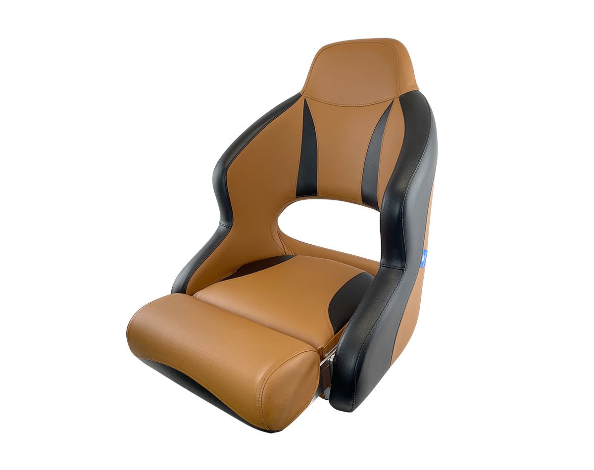 Seat H52 Flip-Up Orange Brown/Black Stitch