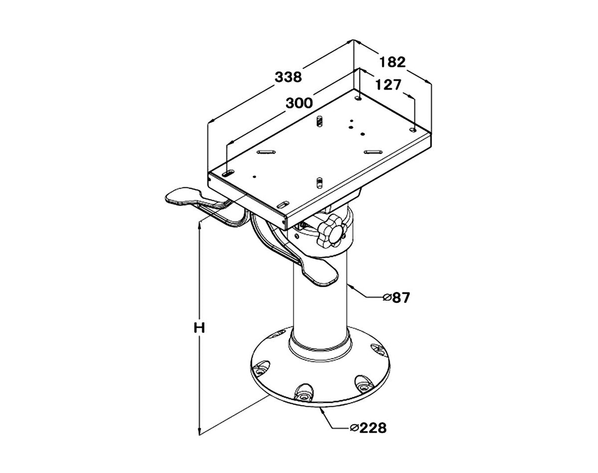 Gas Pedestal 9 & Sw/Slide 300-400 - view 2