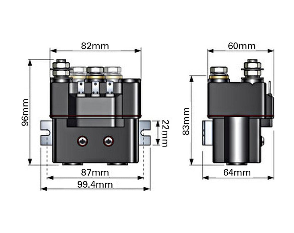 Solenoid Rev (T6411-12) 115A 12v - view 4