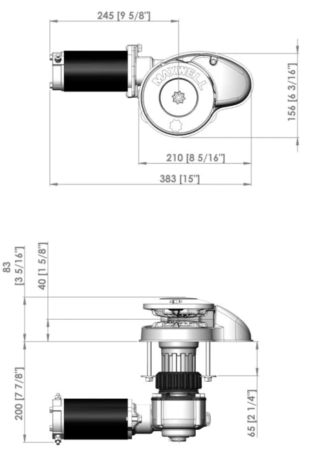 VETUS RC8-6, 24V, 600W 65TDC CW Chainwheel Only P102551 - view 2