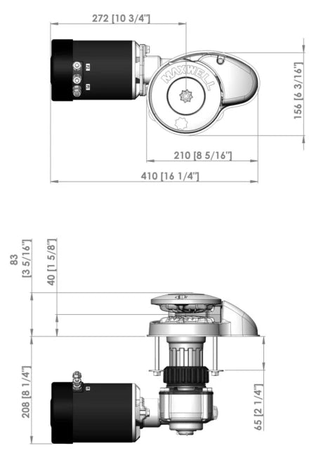VETUS RC8-8, 24V, 1000W 65TDC CW Chainwheel Only P102559 - view 2
