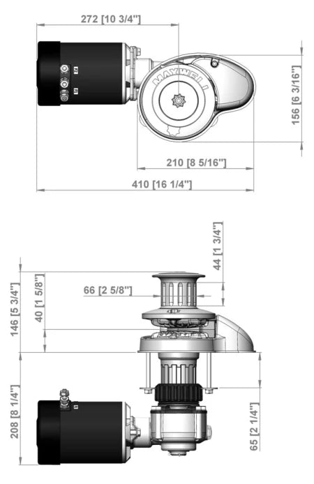 VETUS RC8-8, 12V, 1000W 165TDC CW Chainwheel Only P102562 - view 2