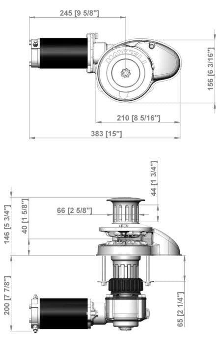 VETUS RC8-8, 24V, 1000W 165TDC CW Chainwheel + Capstan P102565 - view 2