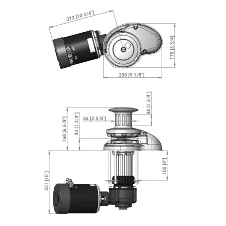 VETUS RC10-10, 24V, 1200W 100TDC CW Chainwheel + Capstan P102578 - view 2