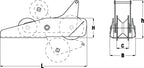VETUS Bow Roller Hinged #2: for anchor rode's up to 13mm (1/2") chain P104331 - view 2
