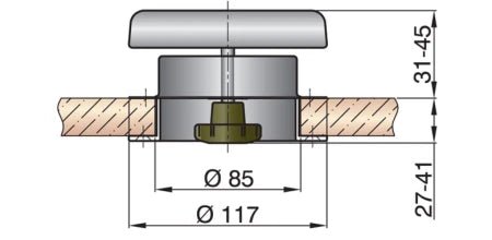 VETUS Mushroom ventilator type PORTOS 1 (incl. synthetic trim ring and mosquito screen) PORTOS1 - view 2
