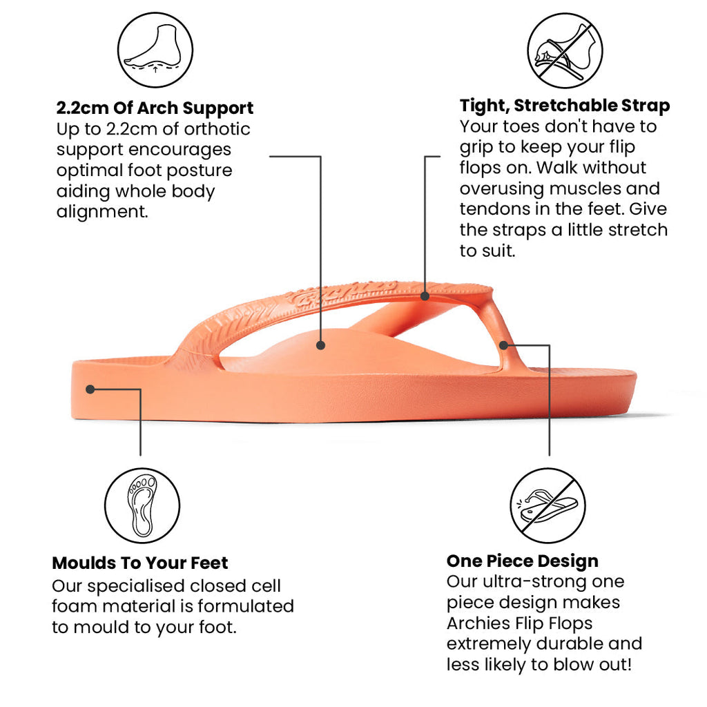 Archies Arch Support Thongs - Classic - Peach