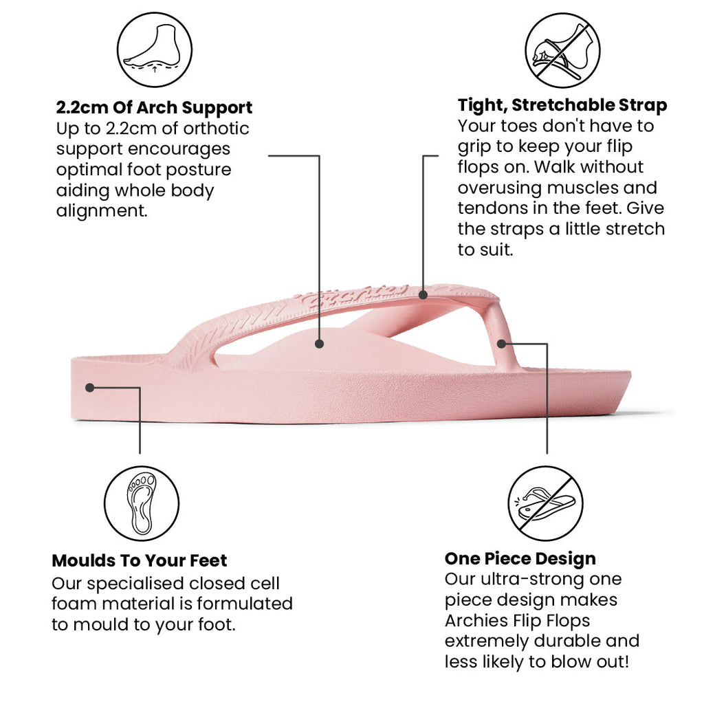 Archies Arch Support Thongs - Classic - Pink