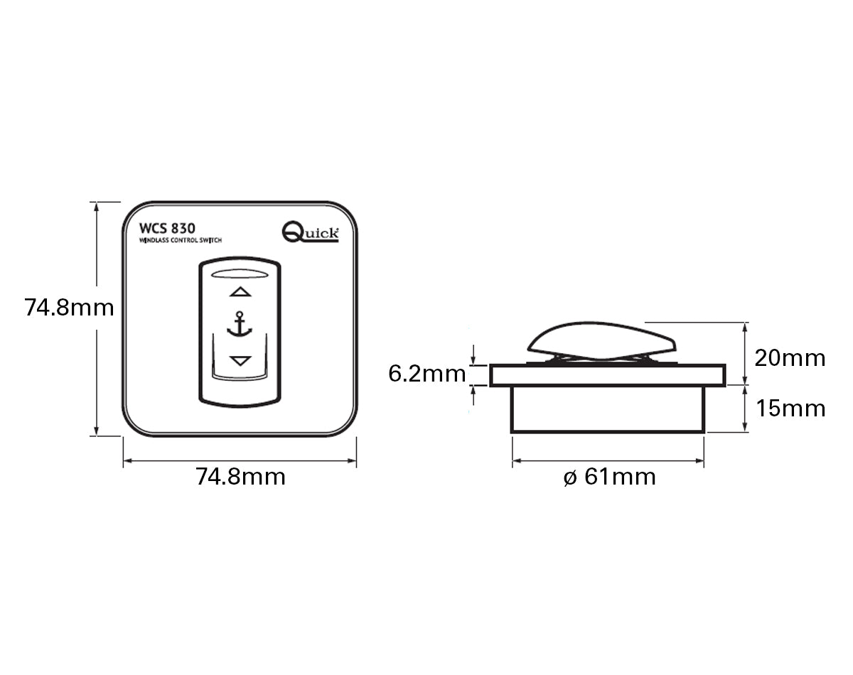 Quick Windlass Up/Down Control Switch WCS830 - view 2