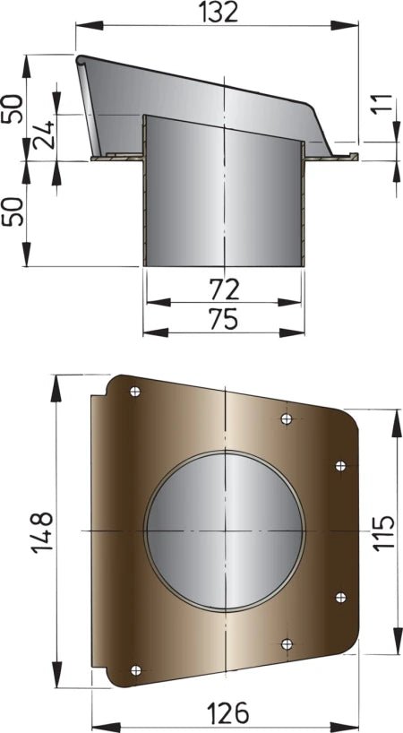 VETUS Shell ventilator type Scirocco (incl. synthetic baseplate) SCIROCCO - view 2
