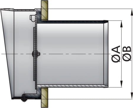 VETUS Synthetic transom exhaust connection with check valve, TC100, Ø 100 mm  TC100 - view 2