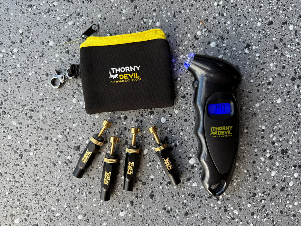 Premium Tyre Deflators & Digital Gauge Combo - 6pc Set