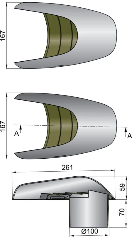 VETUS Shell ventilator type Typhoon Ø 100 mm TYP100 - view 3