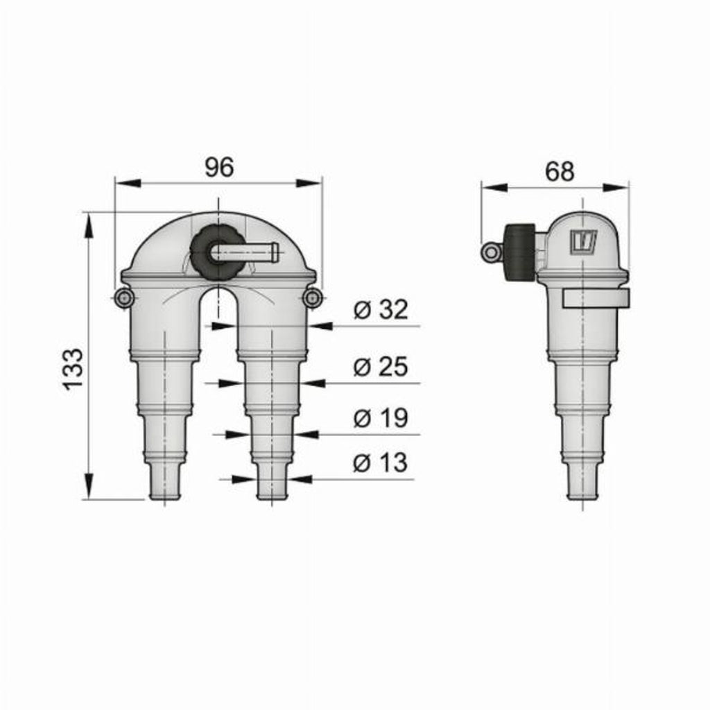 Vetus Anti-Syphon Device with Hose, 13-32mm - view 2