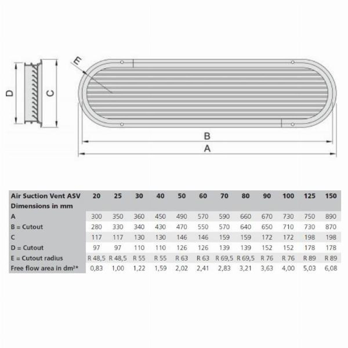 VETUS Louvred Air Suction Vent ASV100 - view 3
