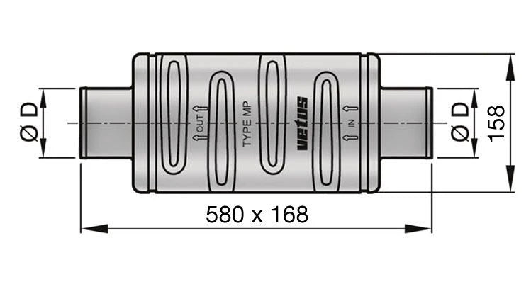 VETUS Plastic Muffler Type MP100 - view 2