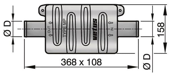 VETUS Plastic Muffler Type MP60 - view 2