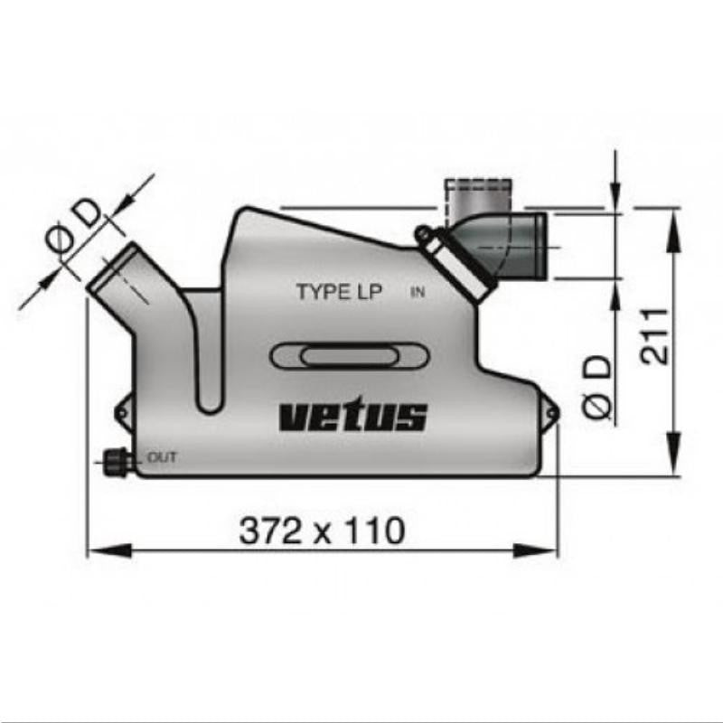 Vetus Waterlock -Type WLOCKLR (4.3 Litres) 50mm - view 2