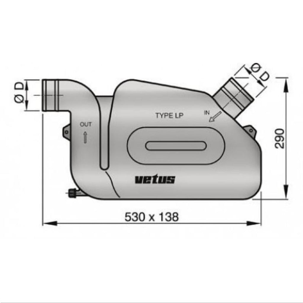 Vetus Waterlock -Type WLOCKLS & WLOCKLP (10.5 Litres) WLOCKLP90 - view 2