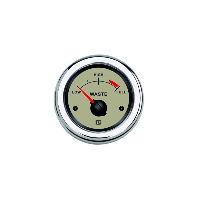 VETUS Waste water level indicator, cream, 12 / 24 V, cut-out size Ø 52 mm (excl. sensor) WASTN