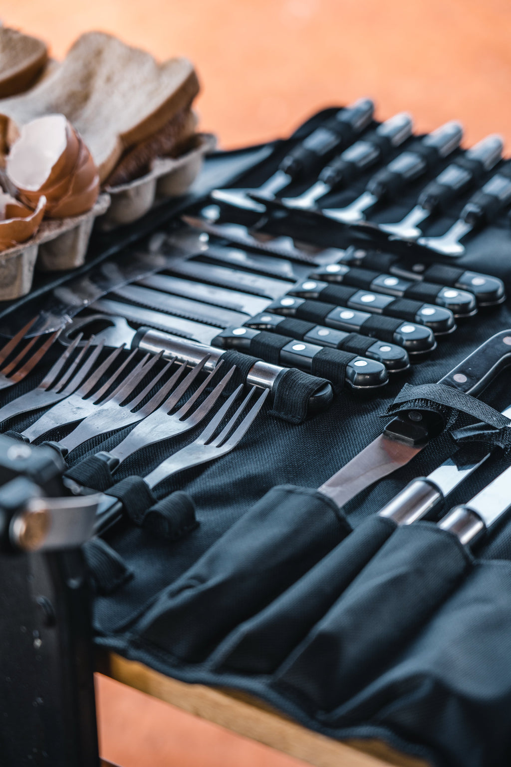 26 Piece Stainless Steel Cutlery and BBQ Set in Canvas Wrap with Handles - view 5