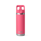 Rambler 18 oz (532 ml) Straw Bottle - Tropical Pink - front view