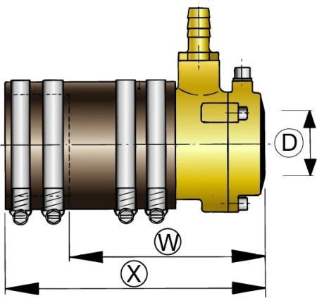 VETUS Bronze flexible inner bearing, Ø 60 mm, with dual lip seal ZWB60