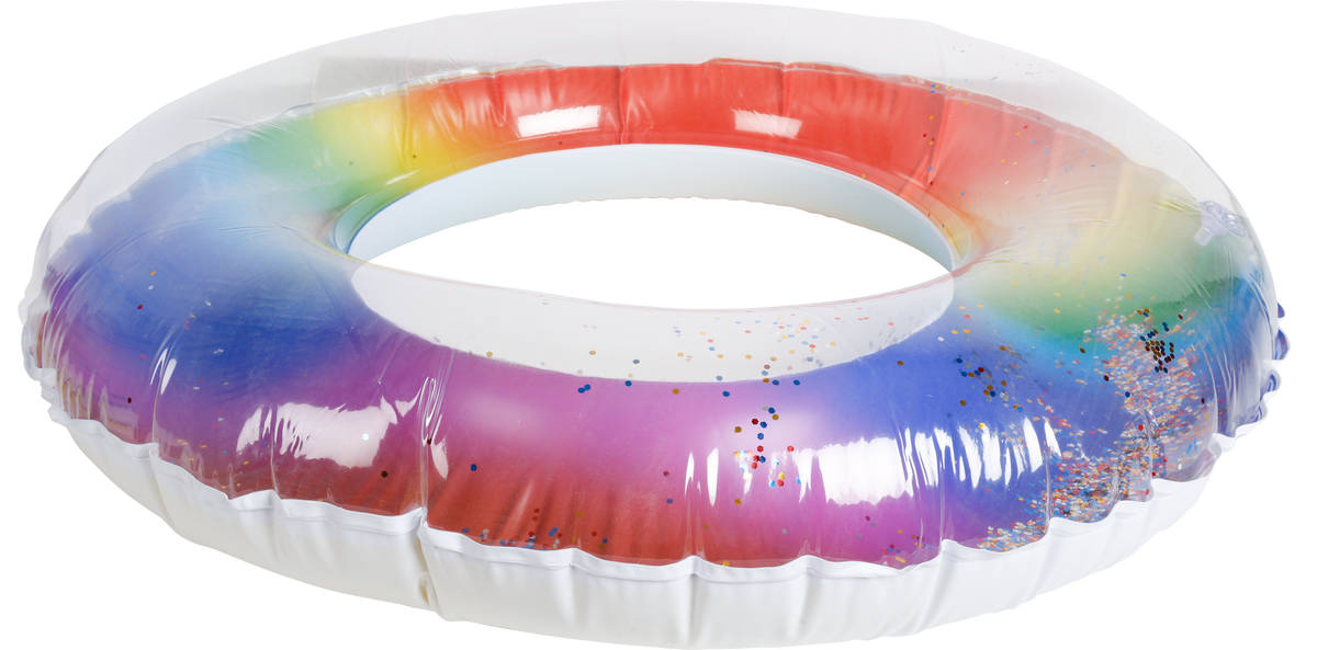 Large Inflatable Swim Ring Rainbow Glitter 78cm - view 2