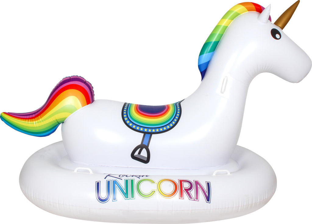 ROCKING UNICORN W/ 6 PLASTIC HANDLES 215X126X141CM INFLATED - view 2