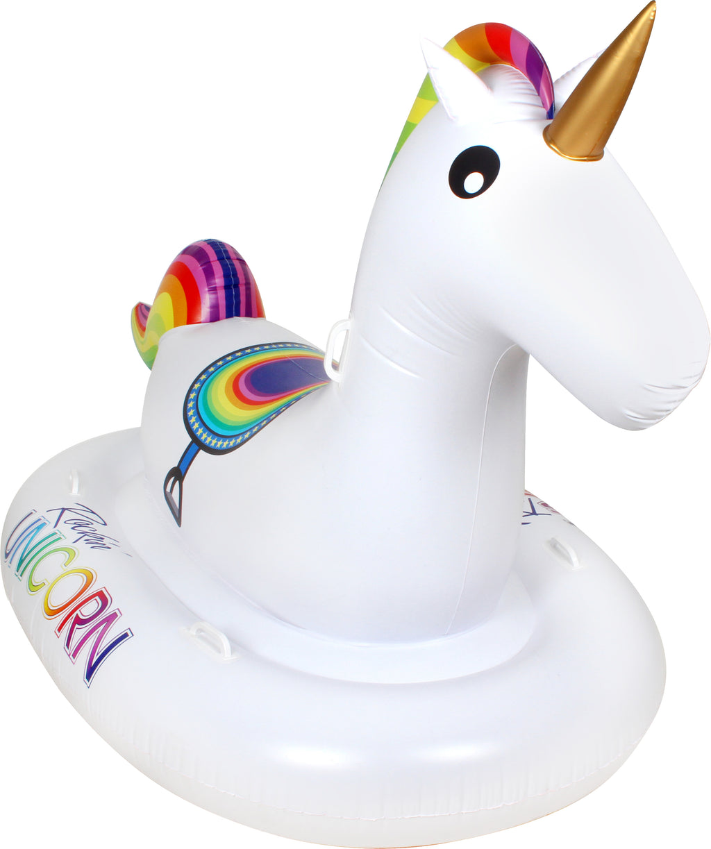 ROCKING UNICORN W/ 6 PLASTIC HANDLES 215X126X141CM INFLATED - view 4