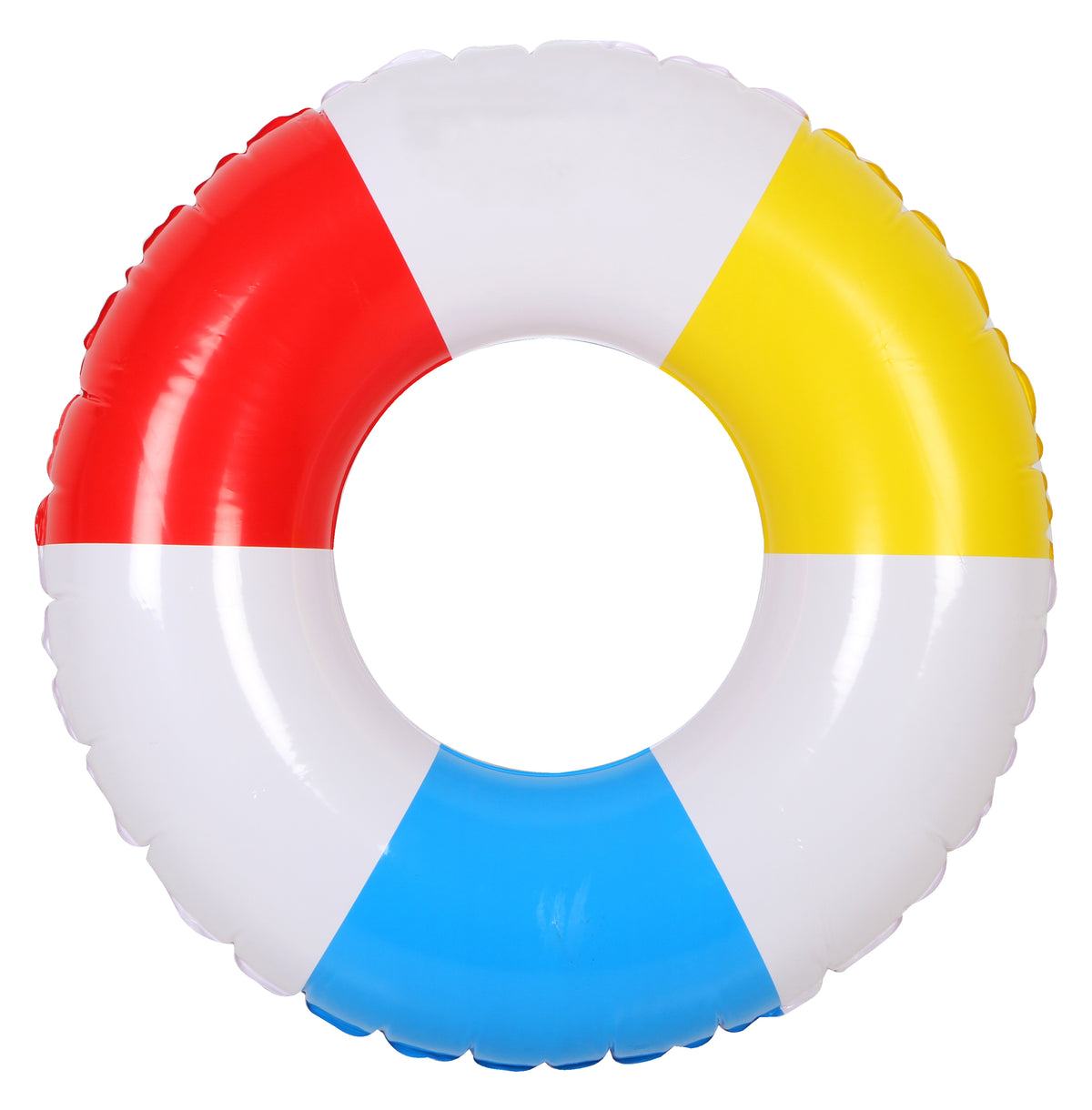 SWIM RING 80CM WHITE WITH RED BLUE YELLOW STRIPE - view 2