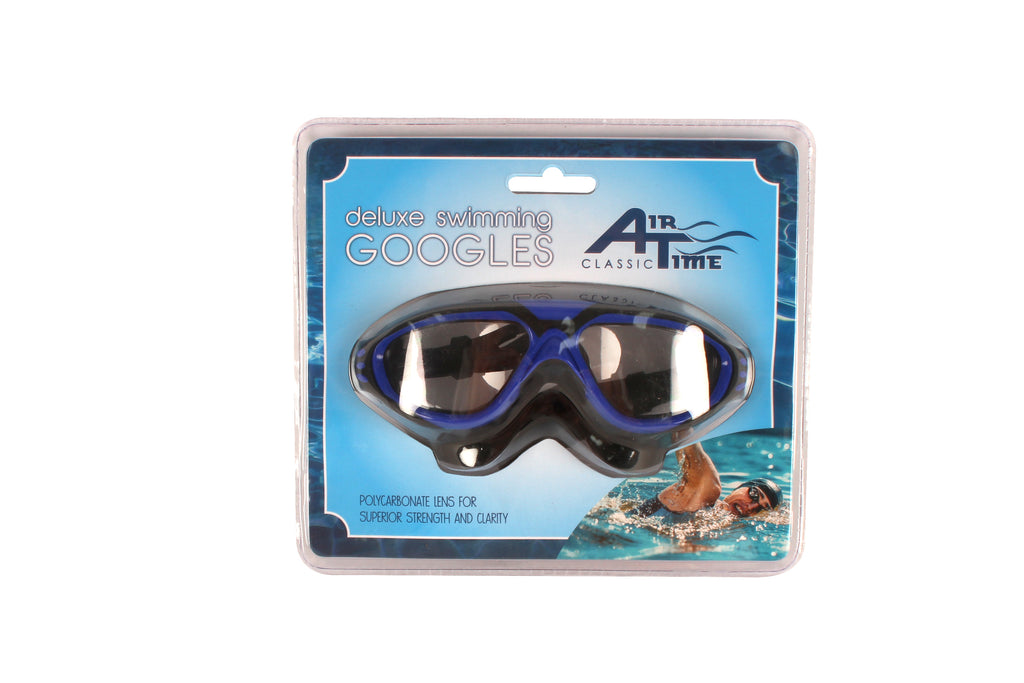 SWIM GOGGLE DELUXE ADULTS BLACK & BLUE 19X21CM - view 3