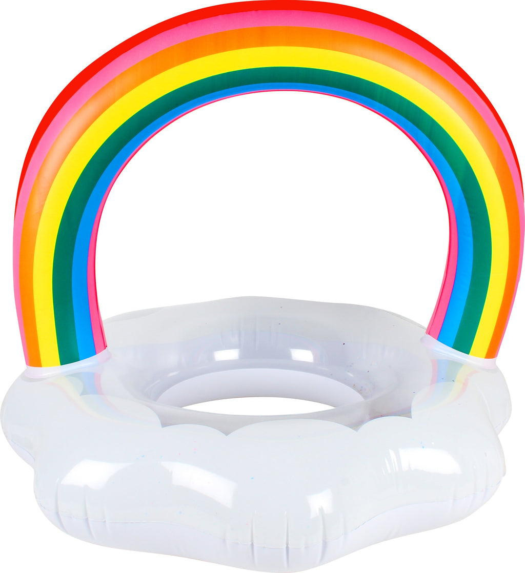 Extra Large Inflatable Rainbow Swim Ring 85x75cm - Ages 6+