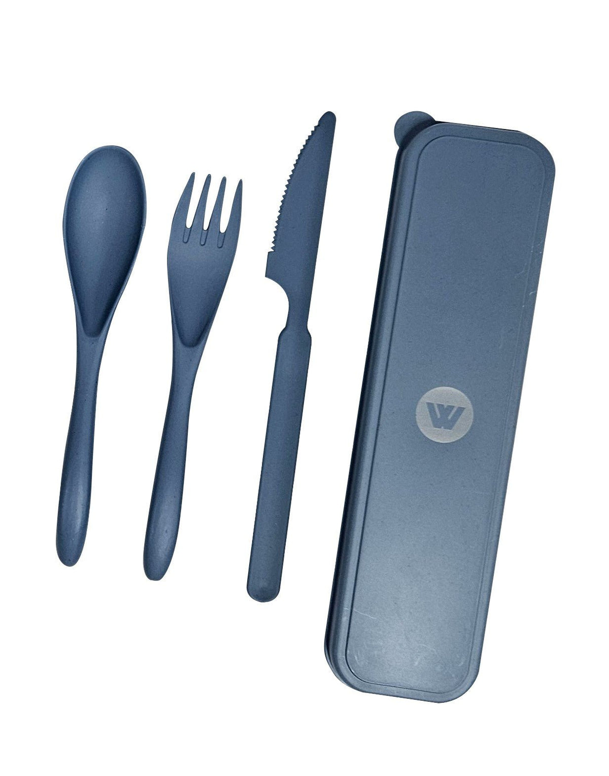 Wildtrak 4 Piece Wheat Straw Cutlery Set in Case - Blue or Beige - view 14