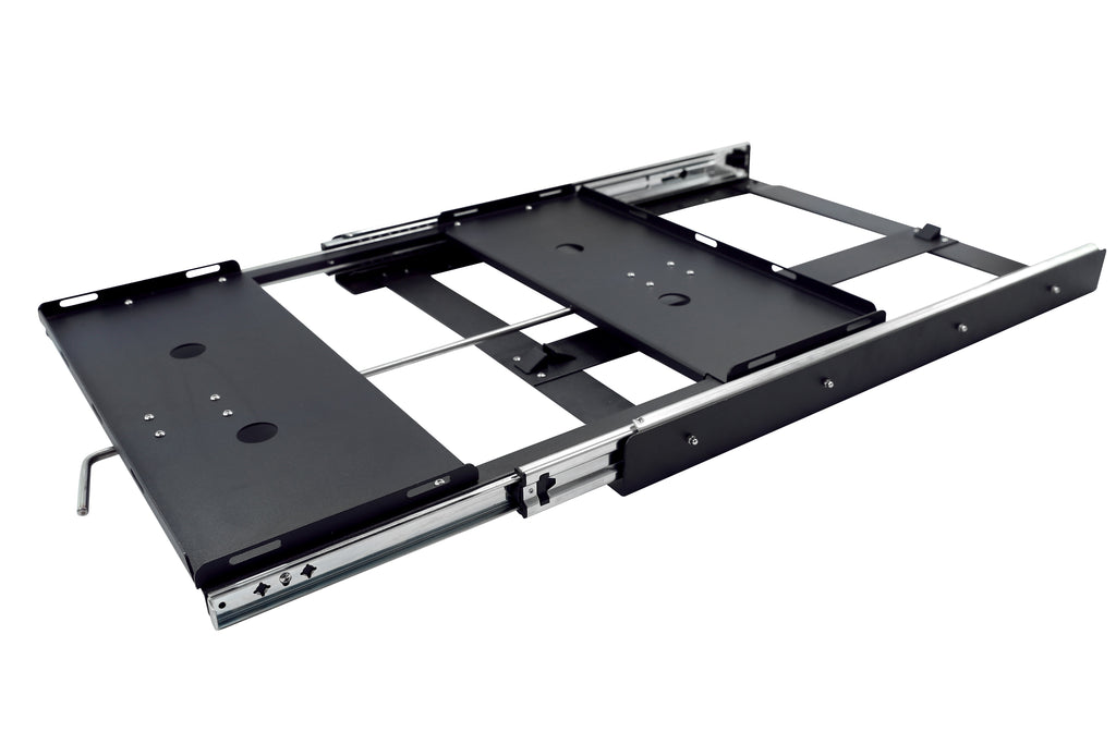 Car Fridge/Freezer Slide, Powder Coated, High Strength Bearing Drawer extends 100% from Base, 2 Straps included, Max Weight 1