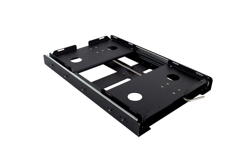 Car Fridge/Freezer Slide, Powder Coated, High Strength Bearing Drawer extends 100% from Base, 2 Straps included, Max Weight 1