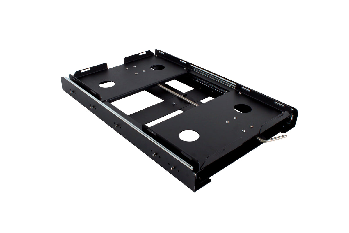 Car Fridge/Freezer Slide, Powder Coated, High Strength Bearing Drawer extends 100% from Base, 2 Straps included, Max Weight 1