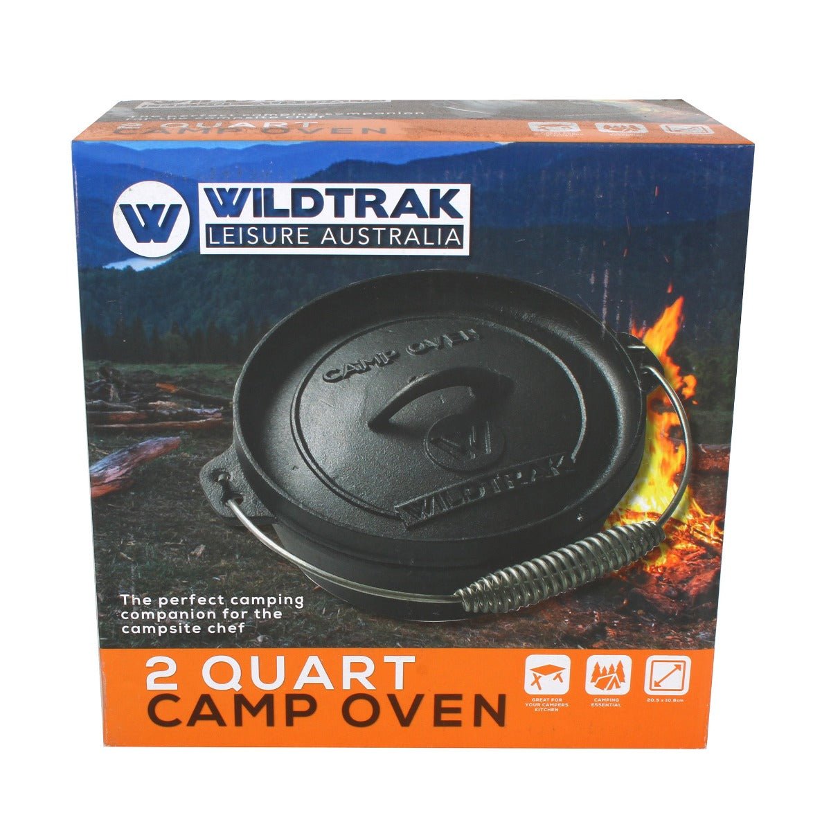 Wildtrak 2 Quart Heavy-duty Round Camp Oven with Lip and Handle, Pre-Seasoned - view 14