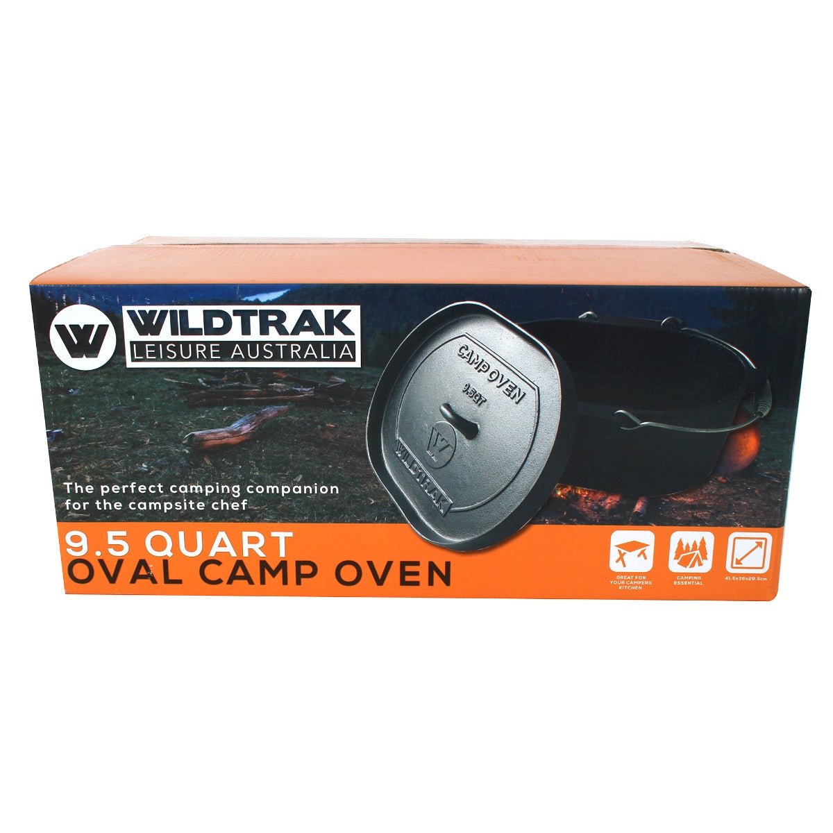 Wildtrak 9.5 Quart Cast-Iron Pre-Seasoned Oval Camp Oven with Lip and Handle - view 14
