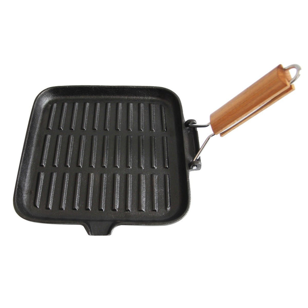 Wildtrak Cast Iron Pre-Seasoned Skillet/Grill Pan with Wooden Handle 24X24cm - view 6